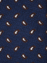 Cravatta 3 pieghe blu in seta/cotone VALENTIA